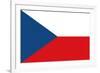 Czech Republic Country Flag - Letterpress-Lantern Press-Framed Art Print