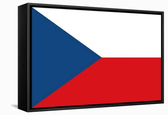 Czech Republic Country Flag - Letterpress-Lantern Press-Framed Stretched Canvas