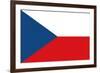 Czech Republic Country Flag - Letterpress-Lantern Press-Framed Premium Giclee Print