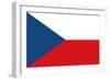 Czech Republic Country Flag - Letterpress-Lantern Press-Framed Art Print