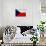 Czech Republic Flag Design with Wood Patterning - Flags of the World Series-Philippe Hugonnard-Art Print displayed on a wall