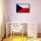 Czech Republic Flag Design with Wood Patterning - Flags of the World Series-Philippe Hugonnard-Framed Stretched Canvas displayed on a wall
