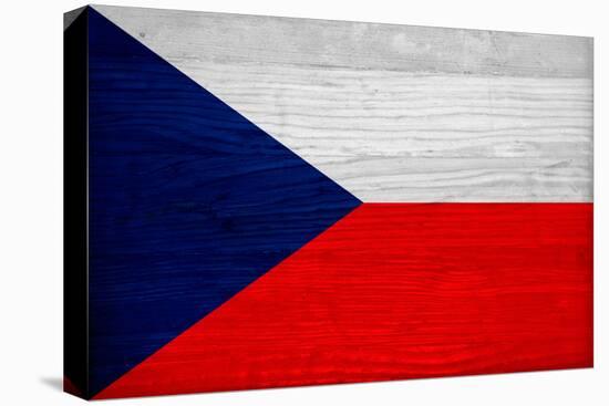 Czech Republic Flag Design with Wood Patterning - Flags of the World Series-Philippe Hugonnard-Stretched Canvas