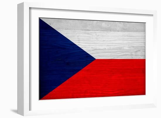 Czech Republic Flag Design with Wood Patterning - Flags of the World Series-Philippe Hugonnard-Framed Art Print