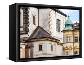 Czech Republic, Jicin. Architecture in the historic town of Jicin.-Julie Eggers-Framed Stretched Canvas