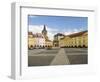 Czech Republic, Jicin. Main square surrounded by historic buildings.-Julie Eggers-Framed Photographic Print