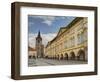 Czech Republic, Jicin. Main square surrounded by historic buildings.-Julie Eggers-Framed Photographic Print