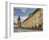 Czech Republic, Jicin. Main square surrounded by historic buildings.-Julie Eggers-Framed Photographic Print