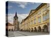 Czech Republic, Jicin. Main square surrounded by historic buildings.-Julie Eggers-Stretched Canvas