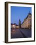 Czech Republic, Jicin. Main square with historic buildings in twilight.-Julie Eggers-Framed Photographic Print