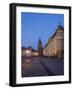 Czech Republic, Jicin. Main square with historic buildings in twilight.-Julie Eggers-Framed Photographic Print