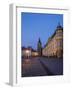 Czech Republic, Jicin. Main square with historic buildings in twilight.-Julie Eggers-Framed Photographic Print