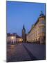 Czech Republic, Jicin. Main square with historic buildings in twilight.-Julie Eggers-Mounted Photographic Print