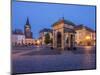 Czech Republic, Jicin. Main square with historic buildings in twilight.-Julie Eggers-Mounted Photographic Print