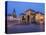 Czech Republic, Jicin. Main square with historic buildings in twilight.-Julie Eggers-Stretched Canvas