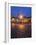 Czech Republic, Jicin. Main square with historic buildings in twilight.-Julie Eggers-Framed Photographic Print