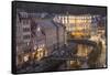 Czech Republic, Karlovy Vary. City Overlook of Carlsbad at Dusk-Emily Wilson-Framed Stretched Canvas