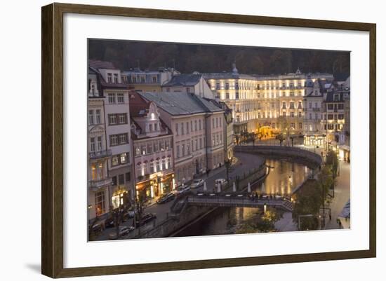 Czech Republic, Karlovy Vary. City Overlook of Carlsbad at Dusk-Emily Wilson-Framed Photographic Print