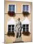 Czech Republic, Moravia, Mikulov. Detail of Statue and Facade in the Historical Centre.-Ken Scicluna-Mounted Photographic Print