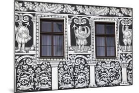 Czech Republic, Moravia, Trebic. Painted Facade in the Historic Centre.-Ken Scicluna-Mounted Photographic Print