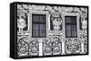 Czech Republic, Moravia, Trebic. Painted Facade in the Historic Centre.-Ken Scicluna-Framed Stretched Canvas