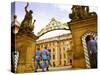 Czech Republic, Prague; a Castle Guard in Uniform Holding His Post at the Gate-Ken Sciclina-Stretched Canvas
