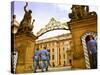 Czech Republic, Prague; a Castle Guard in Uniform Holding His Post at the Gate-Ken Sciclina-Stretched Canvas