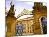 Czech Republic, Prague; a Castle Guard in Uniform Holding His Post at the Gate-Ken Sciclina-Mounted Photographic Print