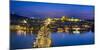 Czech Republic, Prague. Charles Bridge and Pague Castle on the Vltava River at dusk, from Old Town -Jason Langley-Mounted Photographic Print