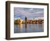 Czech Republic, Prague. Charles bridge and Vltava river.-Julie Eggers-Framed Photographic Print