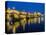 Czech Republic, Prague. Charles bridge water reflection at night.-Julie Eggers-Stretched Canvas