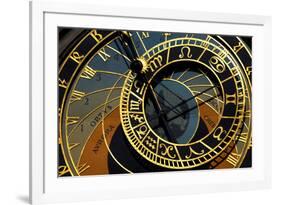 Czech Republic, Prague. Close-up of astronomical clock in Old Town Square.-Jaynes Gallery-Framed Premium Photographic Print