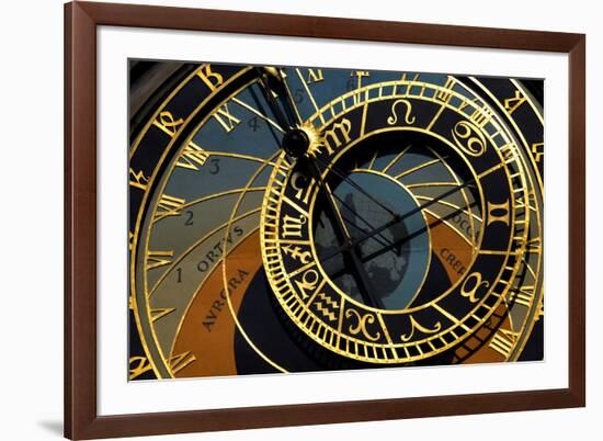 Czech Republic, Prague. Close-up of astronomical clock in Old Town Square.-Jaynes Gallery-Framed Premium Photographic Print