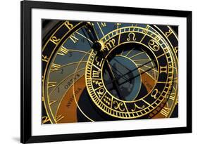 Czech Republic, Prague. Close-up of astronomical clock in Old Town Square.-Jaynes Gallery-Framed Premium Photographic Print