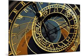 Czech Republic, Prague. Close-up of astronomical clock in Old Town Square.-Jaynes Gallery-Mounted Premium Photographic Print