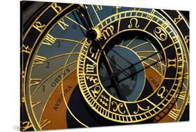 Czech Republic, Prague. Close-up of astronomical clock in Old Town Square.-Jaynes Gallery-Stretched Canvas