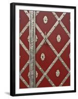 Czech Republic, Prague. Metal Red Door Detail-Petr Bednarik-Framed Premium Photographic Print