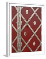 Czech Republic, Prague. Metal Red Door Detail-Petr Bednarik-Framed Premium Photographic Print