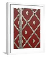 Czech Republic, Prague. Metal Red Door Detail-Petr Bednarik-Framed Photographic Print