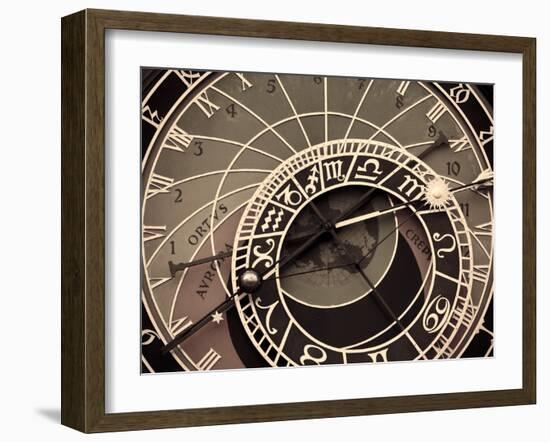 Czech Republic, Prague, Stare Mesto (Old Town), Astronomical Clock on Old Town Hall-Michele Falzone-Framed Photographic Print