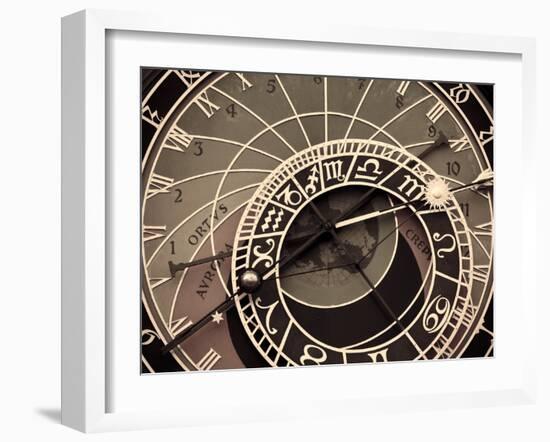 Czech Republic, Prague, Stare Mesto (Old Town), Astronomical Clock on Old Town Hall-Michele Falzone-Framed Photographic Print