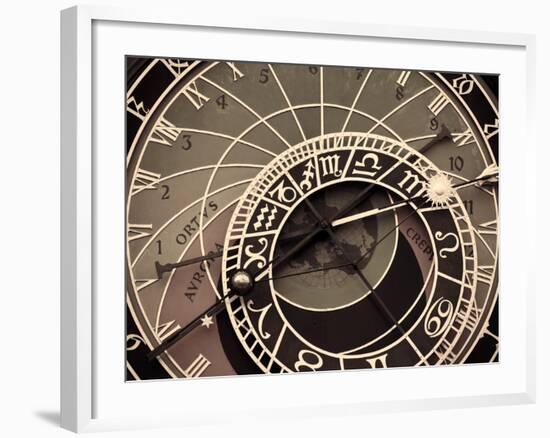 Czech Republic, Prague, Stare Mesto (Old Town), Astronomical Clock on Old Town Hall-Michele Falzone-Framed Photographic Print