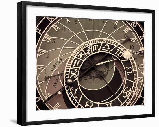 Czech Republic, Prague, Stare Mesto (Old Town), Astronomical Clock on Old Town Hall-Michele Falzone-Framed Photographic Print