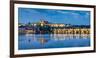 Czech Republic, Prague, Stare Mesto (Old Town). Charles Bridge and Prague Castle, Prazsky Hrad, on -Jason Langley-Framed Photographic Print