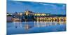 Czech Republic, Prague, Stare Mesto (Old Town). Charles Bridge and Prague Castle, Prazsky Hrad, on -Jason Langley-Mounted Photographic Print