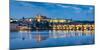 Czech Republic, Prague, Stare Mesto (Old Town). Charles Bridge and Prague Castle, Prazsky Hrad, on -Jason Langley-Mounted Photographic Print