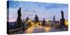 Czech Republic, Prague, Stare Mesto (Old Town). Charles Bridge at dawn.-Jason Langley-Stretched Canvas