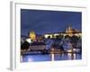 Czech Republic, Prague, Stare Mesto (Old Town), Charles Bridge, Hradcany Castle and St. Vitus Cathe-Michele Falzone-Framed Photographic Print