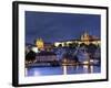 Czech Republic, Prague, Stare Mesto (Old Town), Charles Bridge, Hradcany Castle and St. Vitus Cathe-Michele Falzone-Framed Photographic Print