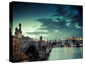 Czech Republic, Prague, Stare Mesto (Old Town), Charles Bridge, Hradcany Castle and St. Vitus Cathe-Michele Falzone-Stretched Canvas